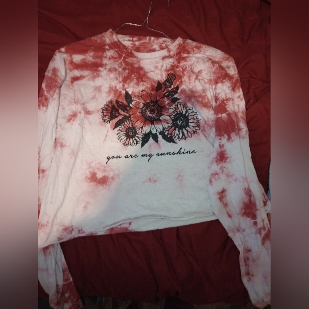 Pink tye dye crop top